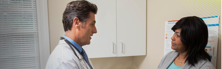 Woman talking to her doctor about her diabetes