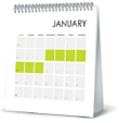 Calendar representing steps for your first 7 days on Tresiba®.