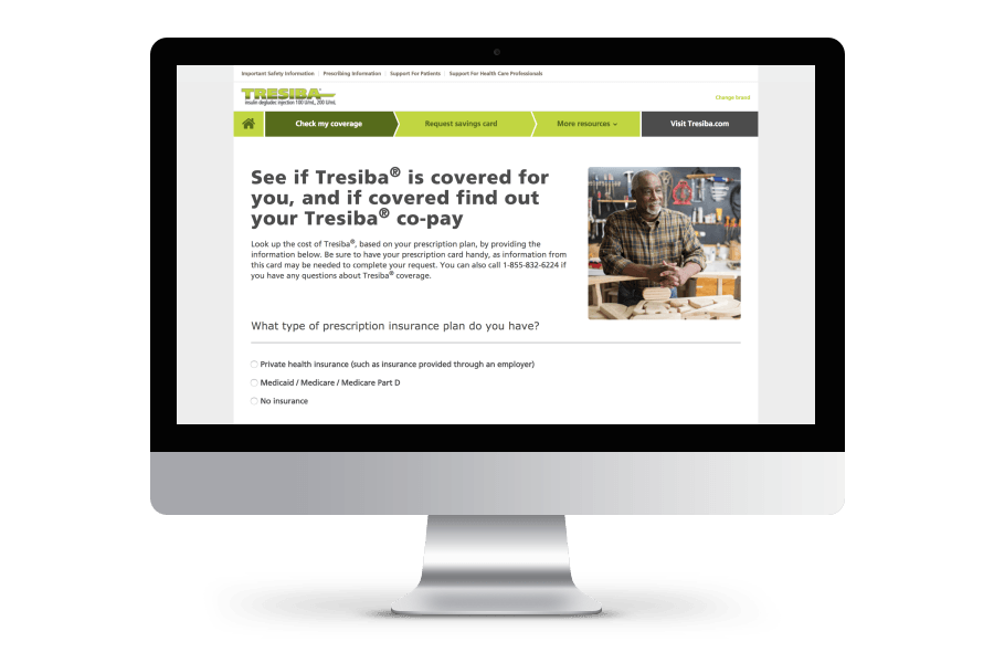 Tresiba® co-pay lookup tool