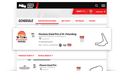 INDYCAR® race schedule