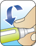 Pull off needle cap illustration
